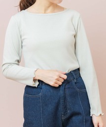 ボートネックトップ