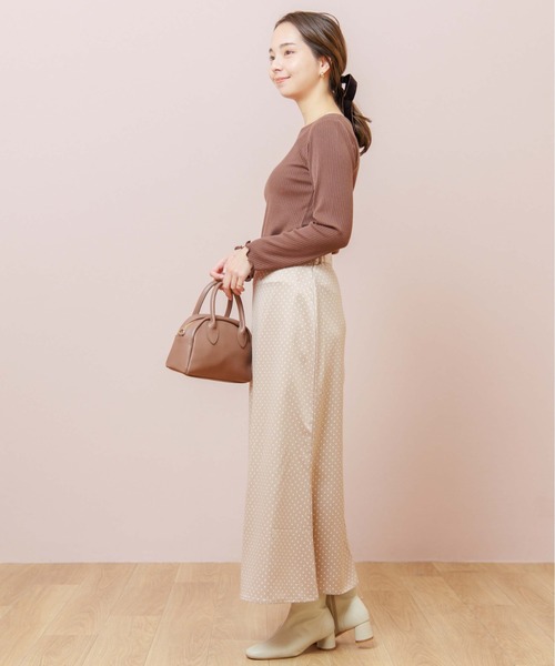 flower（フラワー）の「ボートネックトップ（Tシャツ/カットソー・レディース・ホワイト/ブラウン/グレー・FREE）」の9枚目の写真