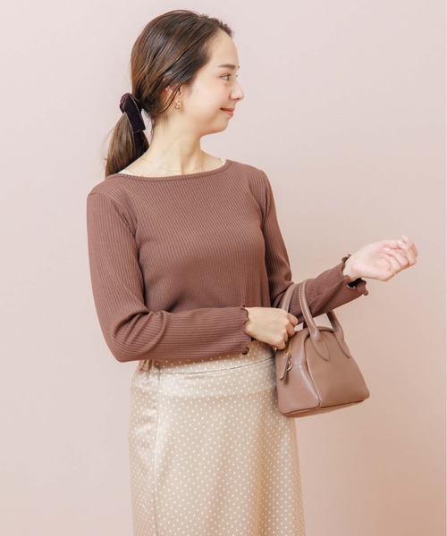 flower（フラワー）の「ボートネックトップ（Tシャツ/カットソー・レディース・ホワイト/ブラウン/グレー・FREE）」の11枚目の写真