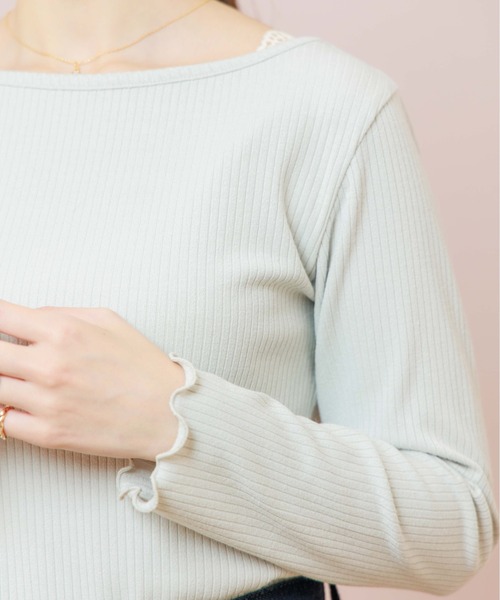 flower（フラワー）の「ボートネックトップ（Tシャツ/カットソー・レディース・ホワイト/ブラウン/グレー・FREE）」の22枚目の写真