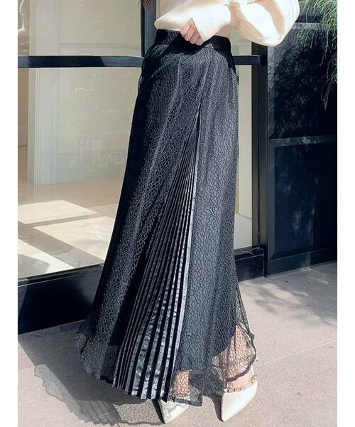 RESEXXY（リゼクシー）の「レース切替フレアスカート（スカート・レディース・ブラック/ブルー/ベージュ・FREE）」の2枚目の写真