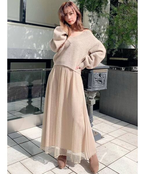 RESEXXY（リゼクシー）の「レース切替フレアスカート（スカート・レディース・ブラック/ブルー/ベージュ・FREE）」の6枚目の写真