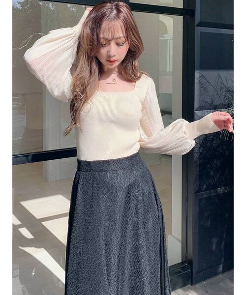 RESEXXY（リゼクシー）の「レース切替フレアスカート（スカート・レディース・ブラック/ブルー/ベージュ・FREE）」の16枚目の写真