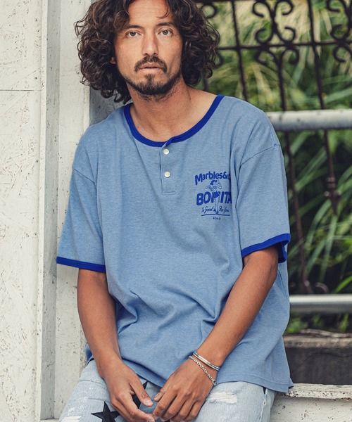 MARBLES(マーブルズ)の「mt7550-VNTG RINGER TEE Tシャツ(Tシャツ/カットソー・メンズ・レッド/ブラック/ブルー・L/S/M/XL)」の3枚目の写真
