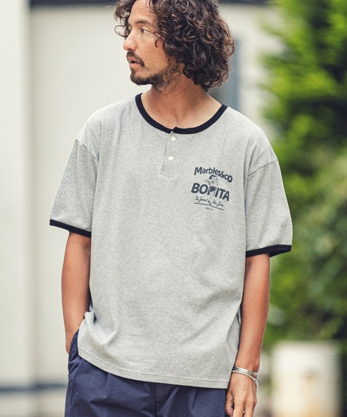 MARBLES(マーブルズ)の「mt7550-VNTG RINGER TEE Tシャツ(Tシャツ/カットソー・メンズ・レッド/ブラック/ブルー・L/S/M/XL)」の2枚目の写真