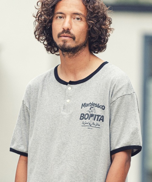 MARBLES(マーブルズ)の「mt7550-VNTG RINGER TEE Tシャツ(Tシャツ/カットソー・メンズ・レッド/ブラック/ブルー・L/S/M/XL)」の4枚目の写真