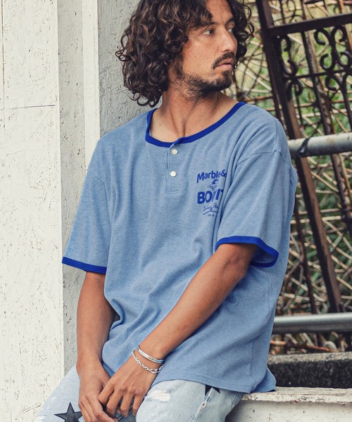 MARBLES(マーブルズ)の「mt7550-VNTG RINGER TEE Tシャツ(Tシャツ/カットソー・メンズ・レッド/ブラック/ブルー・L/S/M/XL)」の14枚目の写真