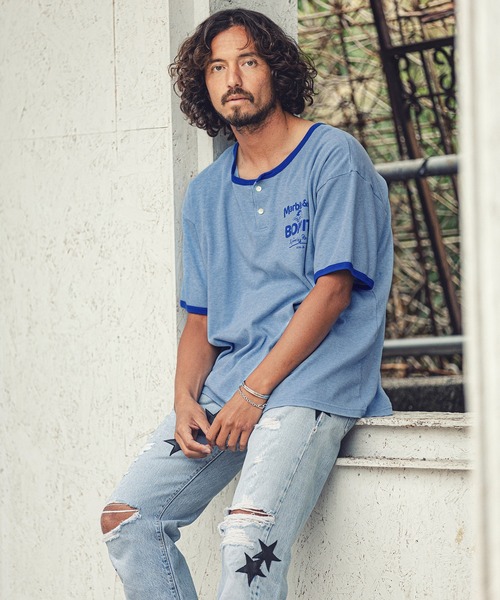 MARBLES(マーブルズ)の「mt7550-VNTG RINGER TEE Tシャツ(Tシャツ/カットソー・メンズ・レッド/ブラック/ブルー・L/S/M/XL)」の15枚目の写真
