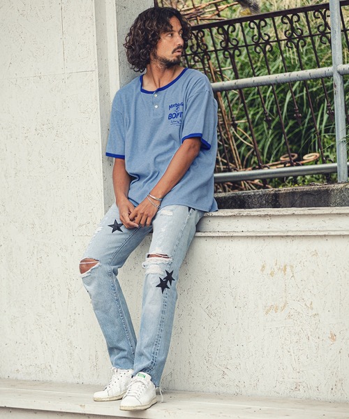 MARBLES(マーブルズ)の「mt7550-VNTG RINGER TEE Tシャツ(Tシャツ/カットソー・メンズ・レッド/ブラック/ブルー・L/S/M/XL)」の16枚目の写真
