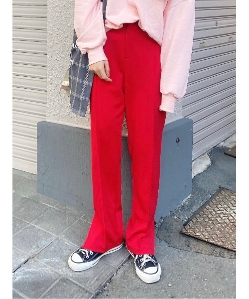 JUMELLE(ジュメロ)の「サイドスリットカラーパンツ(その他パンツ・レディース・ベージュ/レッド/グリーン・SMALL/MEDIUM)」の3枚目の写真