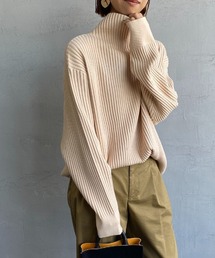 [Jf Ready Made/ジェイエフレディメイド] タートルネック バックスリットリブニット