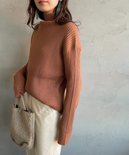 JF Ready Made（ジェイエフレディメイド）の「[Jf Ready Made/ジェイエフレディメイド] タートルネック バックスリットリブニット（ニット/セーター・レディース・ブラック/アイボリー/ブロンズ・F）」の20枚目の写真