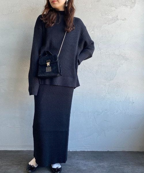 JF Ready Made（ジェイエフレディメイド）の「[Jf Ready Made/ジェイエフレディメイド] タートルネック バックスリットリブニット（ニット/セーター・レディース・ブラック/アイボリー/ブロンズ・F）」の10枚目の写真