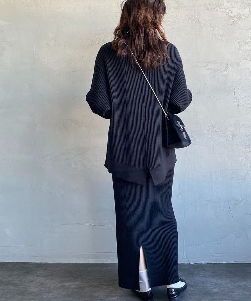 JF Ready Made（ジェイエフレディメイド）の「[Jf Ready Made/ジェイエフレディメイド] タートルネック バックスリットリブニット（ニット/セーター・レディース・ブラック/アイボリー/ブロンズ・F）」の15枚目の写真