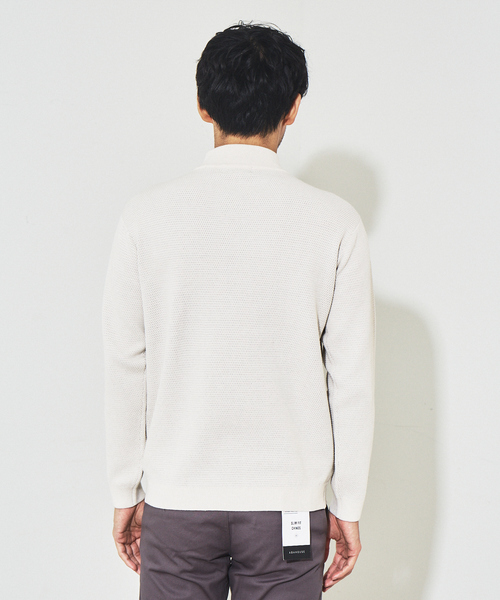 ABAHOUSE GRAY（アバハウスグレイ）の「【裏配色】カノコ モックネック ニット（ニット/セーター・メンズ・ホワイト/ブラック/ピンクベージュ/グレイッシュブルー・46/48）」の15枚目の写真