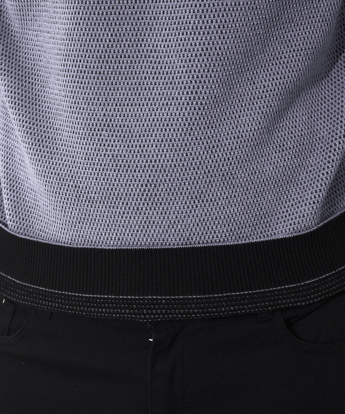 ABAHOUSE GRAY（アバハウスグレイ）の「【裏配色】カノコ モックネック ニット（ニット/セーター・メンズ・ホワイト/ブラック/ピンクベージュ/グレイッシュブルー・46/48）」の6枚目の写真