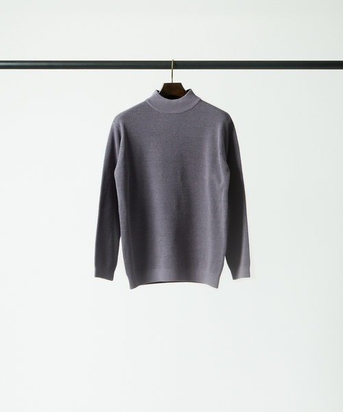 ABAHOUSE GRAY（アバハウスグレイ）の「【裏配色】カノコ モックネック ニット（ニット/セーター・メンズ・ホワイト/ブラック/ピンクベージュ/グレイッシュブルー・46/48）」の19枚目の写真