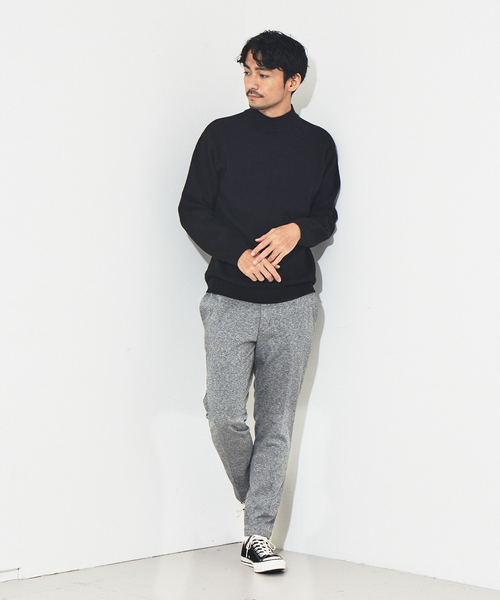 ABAHOUSE GRAY（アバハウスグレイ）の「【裏配色】カノコ モックネック ニット（ニット/セーター・メンズ・ホワイト/ブラック/ピンクベージュ/グレイッシュブルー・46/48）」の22枚目の写真