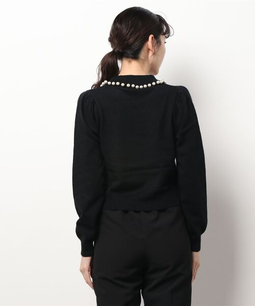 ANDGEEBEE(アンジービー)の「パールカラーニット(ニット/セーター・レディース・ブラック/アイボリー・MEDIUM)」の4枚目の写真