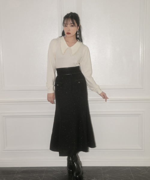 ANDGEEBEE(アンジービー)の「パールカラーニット(ニット/セーター・レディース・ブラック/アイボリー・MEDIUM)」の20枚目の写真