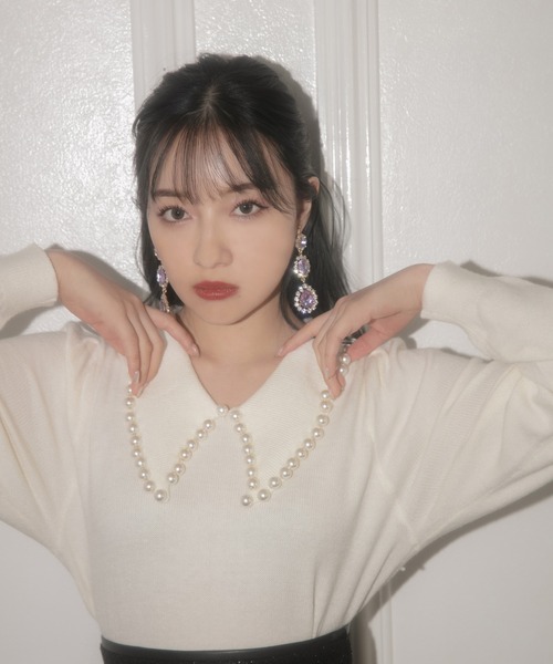 ANDGEEBEE(アンジービー)の「パールカラーニット(ニット/セーター・レディース・ブラック/アイボリー・MEDIUM)」の22枚目の写真