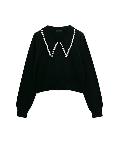 ANDGEEBEE(アンジービー)の「パールカラーニット(ニット/セーター・レディース・ブラック/アイボリー・MEDIUM)」の7枚目の写真