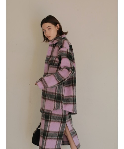 AMAIL（アマイル）の「Candy check Jacket（テーラードジャケット・レディース・ベージュ/ラベンダー・FREE）」の3枚目の写真