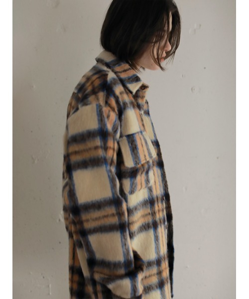 AMAIL（アマイル）の「Candy check Jacket（テーラードジャケット・レディース・ベージュ/ラベンダー・FREE）」の7枚目の写真