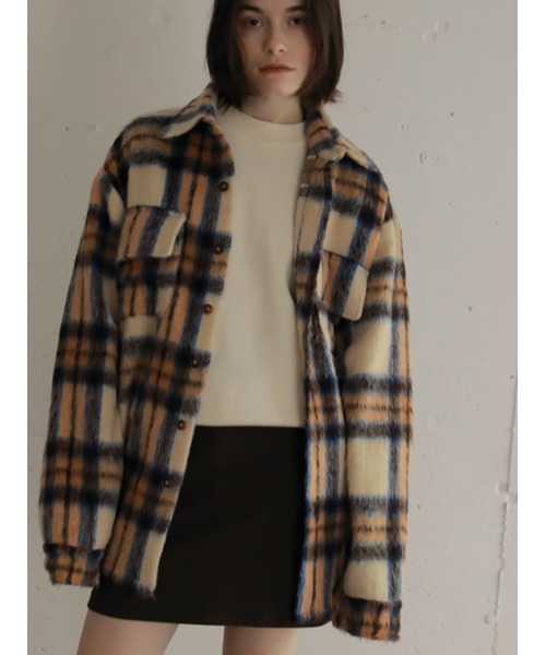 AMAIL（アマイル）の「Candy check Jacket（テーラードジャケット・レディース・ベージュ/ラベンダー・FREE）」の10枚目の写真