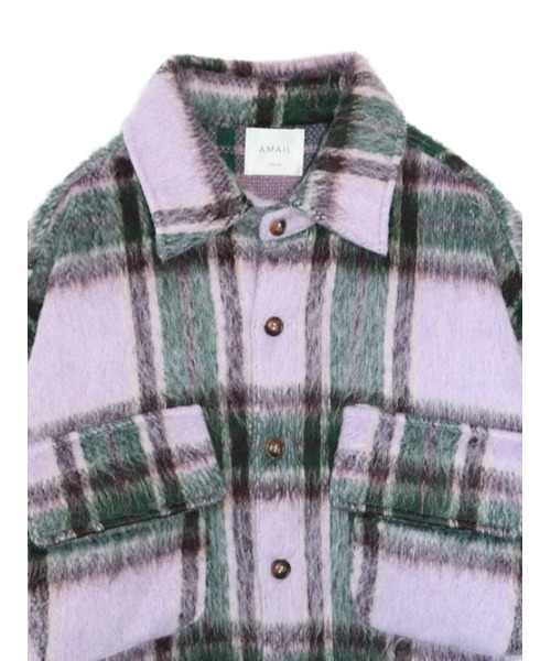 AMAIL（アマイル）の「Candy check Jacket（テーラードジャケット・レディース・ベージュ/ラベンダー・FREE）」の14枚目の写真