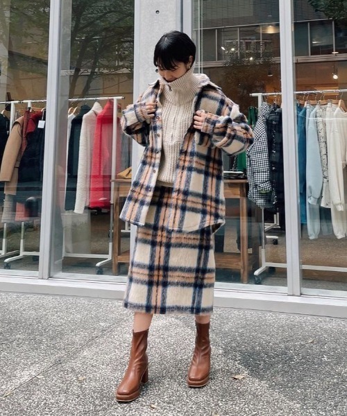 AMAIL（アマイル）の「Candy check Jacket（テーラードジャケット・レディース・ベージュ/ラベンダー・FREE）」の17枚目の写真