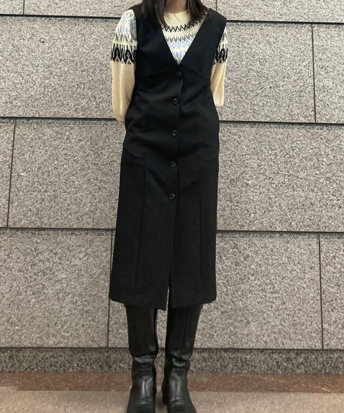 HEYUMM（ヘユム）の「求心柄ボリュームスリーブニットトップ（ニット/セーター・レディース・グリーン系その他/オレンジ/アイボリー・ONE）」の18枚目の写真