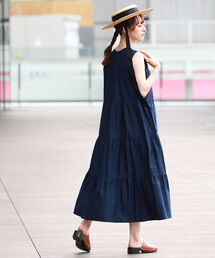 Ray BEAMS | GYMPHLEX / ノースリーブ ティアード ドレス(ワンピース)