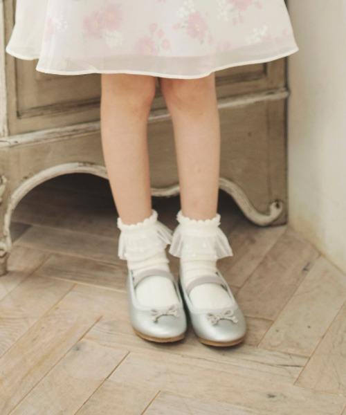 BRANSHES(ブランシェス)の「バレエシューズ(バレエシューズ・キッズ・ブラック/シルバー・16cm/17cm/18cm/19cm/20cm/21cm)」の1枚目の写真