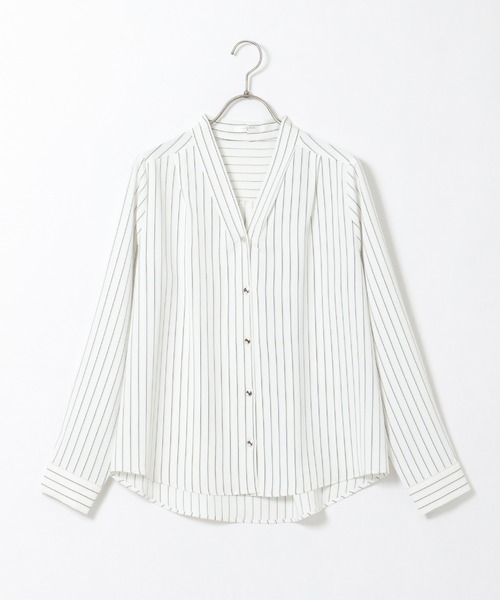 Honeys（ハニーズ）の「金釦使いブラウス（シャツ/ブラウス・レディース・ホワイト×ブラック/ホワイト/ネイビー/グレイッシュベージュ/ホワイト×ピンク・L/S/M/LL）」の13枚目の写真