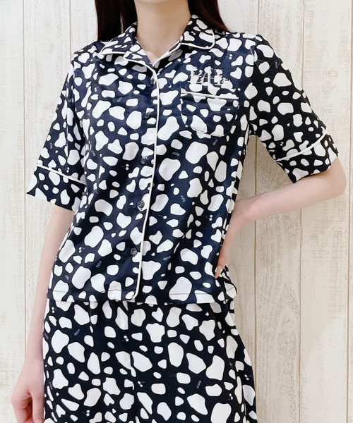 lilLilly（リルリリー）の「パイピングパジャマシャツ（ルームウェア/パジャマ・レディース・ピンク/ブルー/ホワイト系その他/ブラック系その他・FREE）」の14枚目の写真