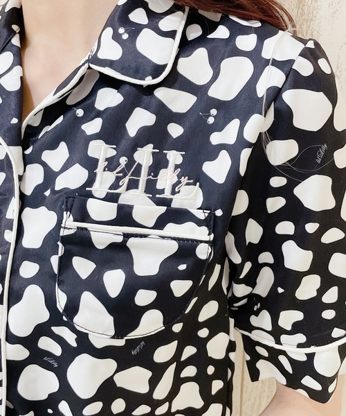 lilLilly（リルリリー）の「パイピングパジャマシャツ（ルームウェア/パジャマ・レディース・ピンク/ブルー/ホワイト系その他/ブラック系その他・FREE）」の18枚目の写真