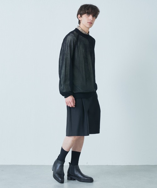 Lui's(ルイス)の「メッシュ編みビッグニット(ニット/セーター・メンズ・ブラック/オレンジ/グリーン・FREE)」の7枚目の写真