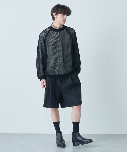 Lui's(ルイス)の「メッシュ編みビッグニット(ニット/セーター・メンズ・ブラック/オレンジ/グリーン・FREE)」の18枚目の写真