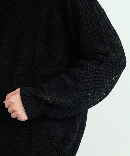 Lui's(ルイス)の「メッシュ編みビッグニット(ニット/セーター・メンズ・ブラック/オレンジ/グリーン・FREE)」の15枚目の写真