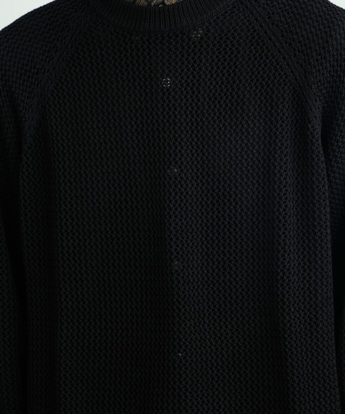 Lui's(ルイス)の「メッシュ編みビッグニット(ニット/セーター・メンズ・ブラック/オレンジ/グリーン・FREE)」の17枚目の写真