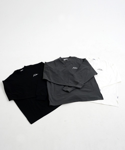 FILA（フィラ）の「【FILA/フィラ】WEB限定 別注 ワンポイント 筆記体刺繍 ビックシルエット ドロップショルダー モックネック ロンT 長袖Tシャツ（Tシャツ/カットソー・メンズ・ホワイト/チャコールグレー/ブラック/ミント・LL/M/L）」の8枚目の写真