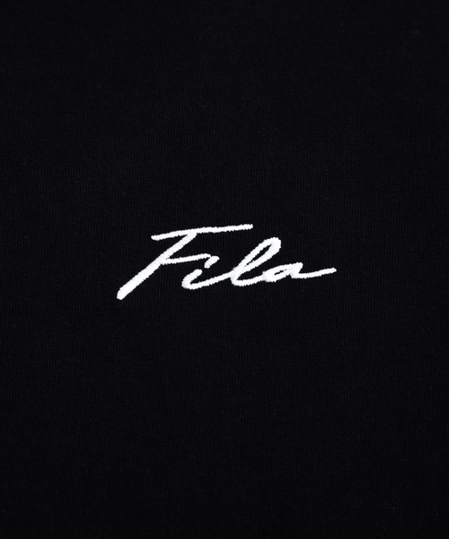 FILA（フィラ）の「【FILA/フィラ】WEB限定 別注 ワンポイント 筆記体刺繍 ビックシルエット ドロップショルダー モックネック ロンT 長袖Tシャツ（Tシャツ/カットソー・メンズ・ホワイト/チャコールグレー/ブラック/ミント・LL/M/L）」の7枚目の写真
