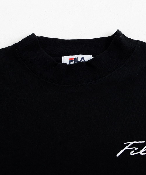 FILA（フィラ）の「【FILA/フィラ】WEB限定 別注 ワンポイント 筆記体刺繍 ビックシルエット ドロップショルダー モックネック ロンT 長袖Tシャツ（Tシャツ/カットソー・メンズ・ホワイト/チャコールグレー/ブラック/ミント・LL/M/L）」の6枚目の写真