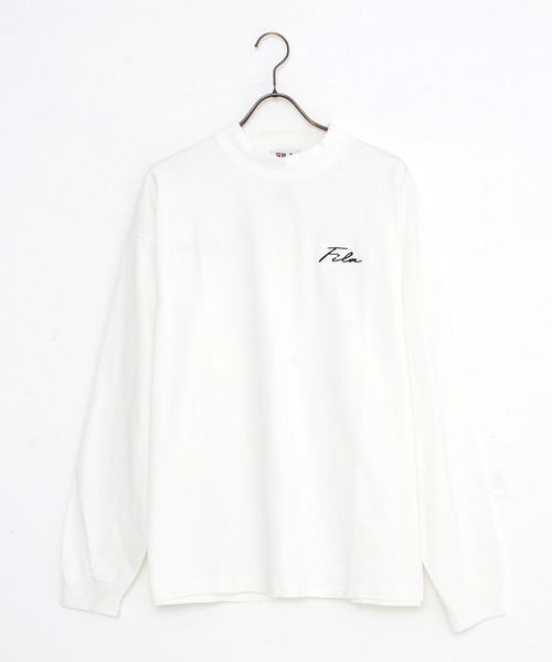 FILA（フィラ）の「【FILA/フィラ】WEB限定 別注 ワンポイント 筆記体刺繍 ビックシルエット ドロップショルダー モックネック ロンT 長袖Tシャツ（Tシャツ/カットソー・メンズ・ホワイト/チャコールグレー/ブラック/ミント・LL/M/L）」の17枚目の写真