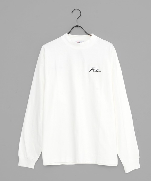 FILA（フィラ）の「【FILA/フィラ】WEB限定 別注 ワンポイント 筆記体刺繍 ビックシルエット ドロップショルダー モックネック ロンT 長袖Tシャツ（Tシャツ/カットソー・メンズ・ホワイト/チャコールグレー/ブラック/ミント・LL/M/L）」の20枚目の写真