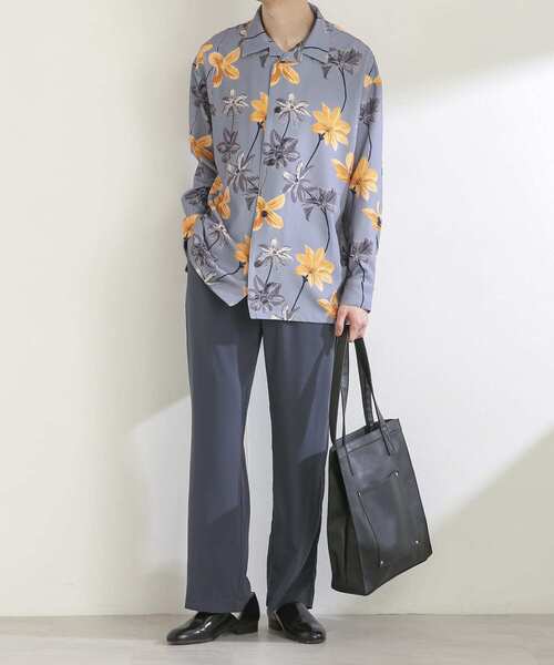 SENSE OF PLACE by URBAN RESEARCH(センスオブプレイスバイアーバンリサーチ)の「ボタニカルオープンカラールーズシャツ(シャツ/ブラウス・メンズ・ライトベージュ/ライトブルー/チャコールグレー・MEDIUM/LARGE)」の5枚目の写真