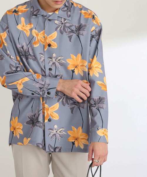 SENSE OF PLACE by URBAN RESEARCH(センスオブプレイスバイアーバンリサーチ)の「ボタニカルオープンカラールーズシャツ(シャツ/ブラウス・メンズ・ライトベージュ/ライトブルー/チャコールグレー・MEDIUM/LARGE)」の7枚目の写真