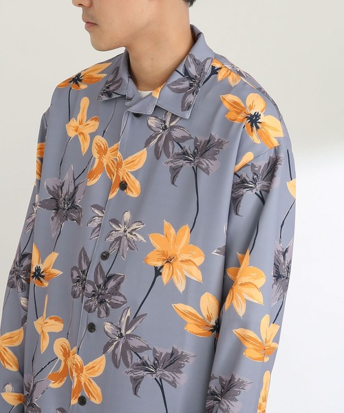 SENSE OF PLACE by URBAN RESEARCH(センスオブプレイスバイアーバンリサーチ)の「ボタニカルオープンカラールーズシャツ(シャツ/ブラウス・メンズ・ライトベージュ/ライトブルー/チャコールグレー・MEDIUM/LARGE)」の9枚目の写真