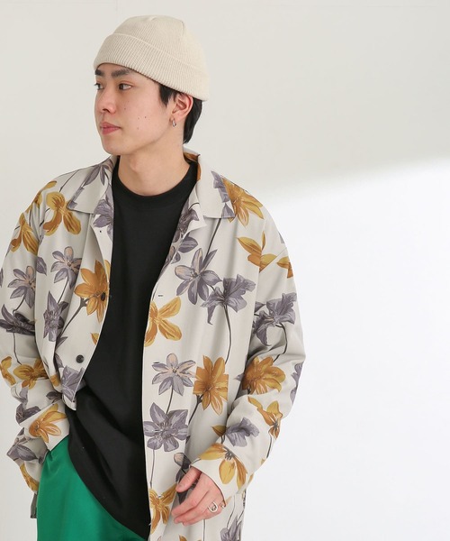 SENSE OF PLACE by URBAN RESEARCH(センスオブプレイスバイアーバンリサーチ)の「ボタニカルオープンカラールーズシャツ(シャツ/ブラウス・メンズ・ライトベージュ/ライトブルー/チャコールグレー・MEDIUM/LARGE)」の15枚目の写真